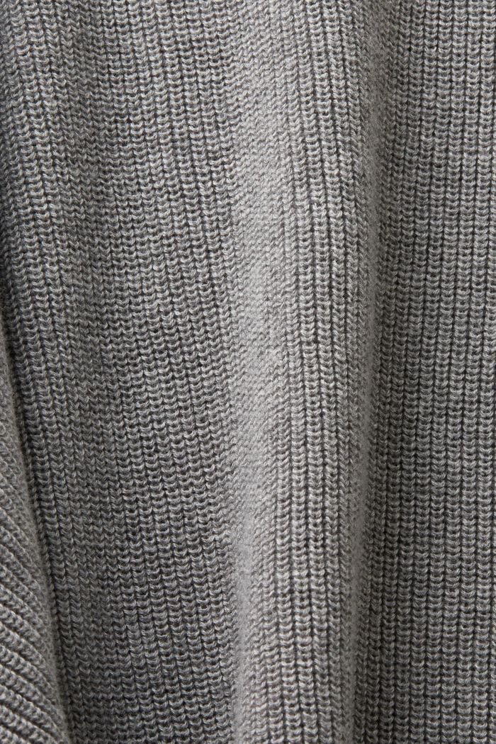 Ribgebreide trui met vleermuismouwen, MEDIUM GREY, detail image number 4