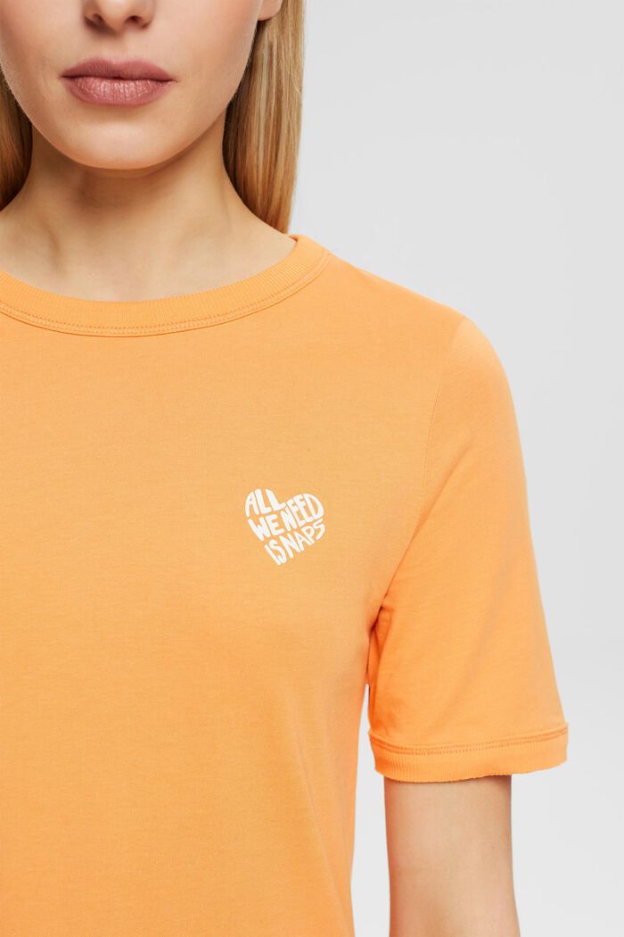 Katoenen T-shirt met hartvorming logo, GOLDEN ORANGE, detail image number 2