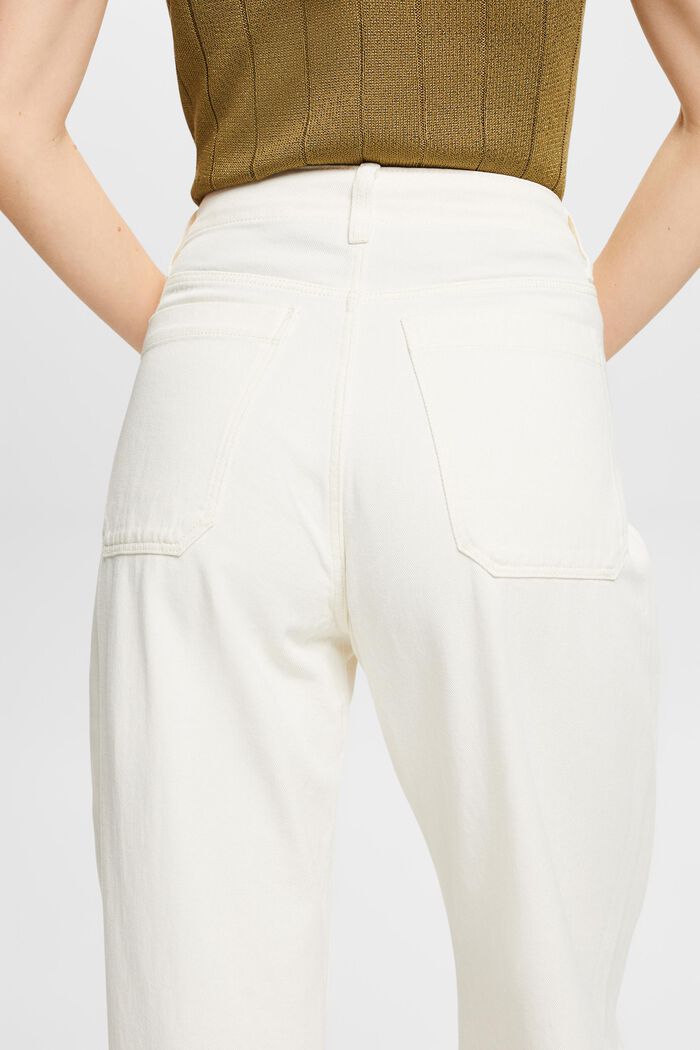 Twill broek met wijde pijpen, 100% katoen, OFF WHITE, detail image number 2