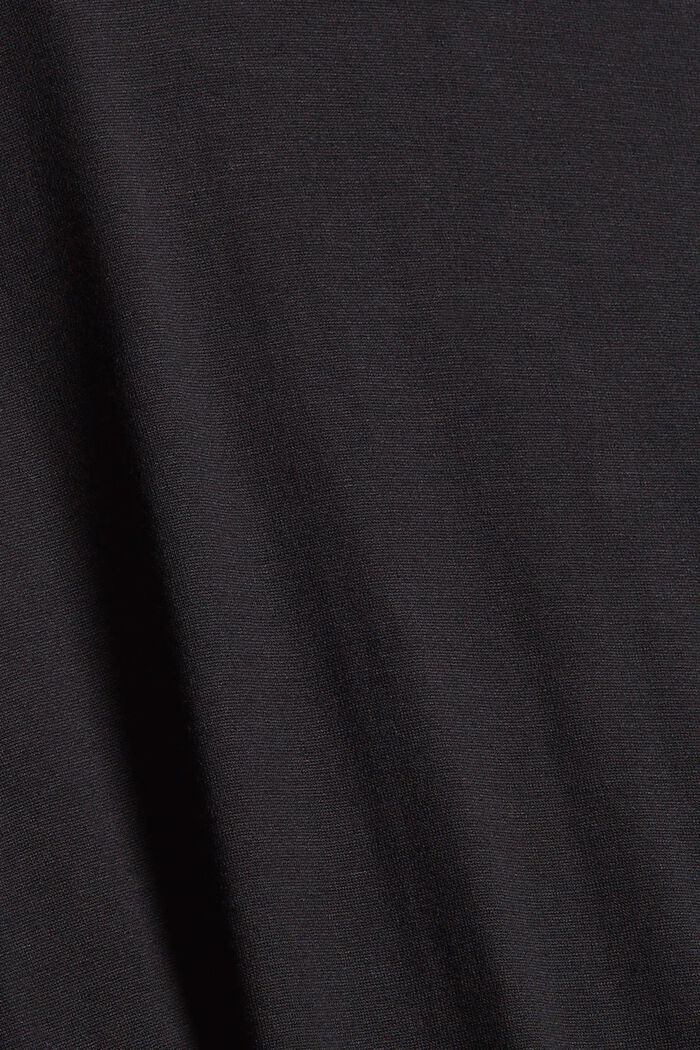 Jersey jurk met ruches, LENZING™ ECOVERO™, BLACK, detail image number 4