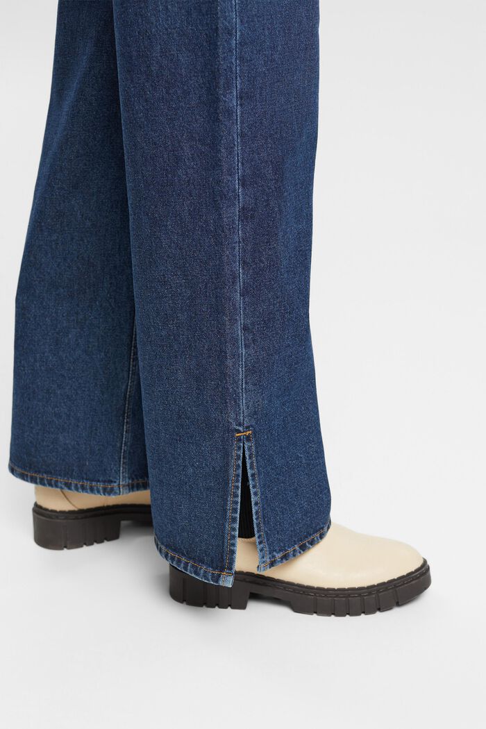 Mid-rise jeans met wijde pijpen, BLUE DARK WASHED, detail image number 3