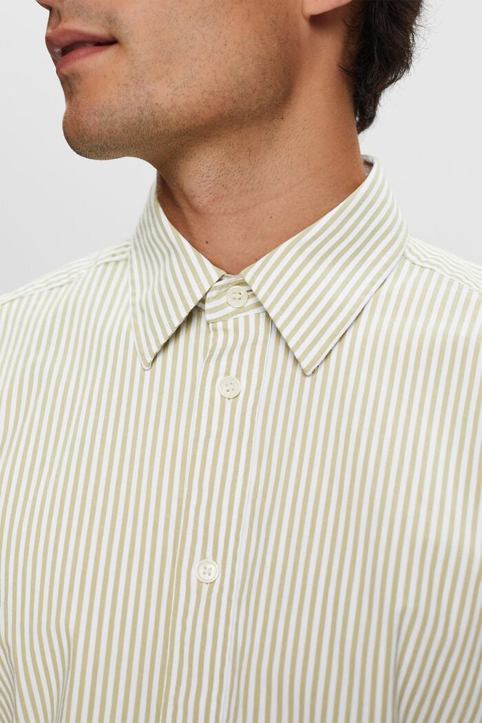 Gestreept shirt van katoen-popeline, PISTACHIO GREEN, detail image number 2