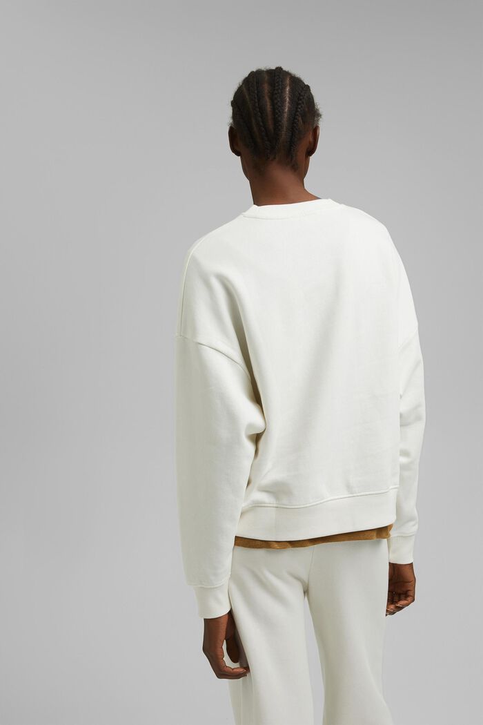 Sweatshirt van 100% biologisch katoen, OFF WHITE, detail image number 3