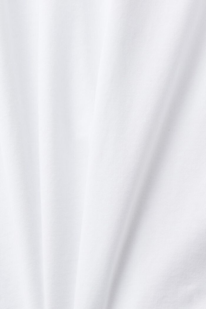 Katoenen T-shirt met slim fit en kleine borstprint, WHITE, detail image number 5