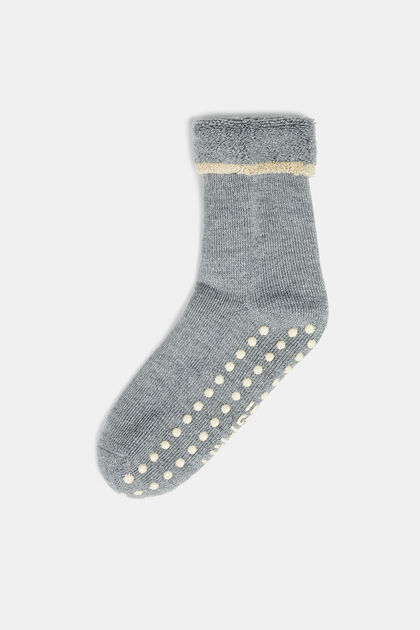 Zachte sokken met stroeve zool, wolmix