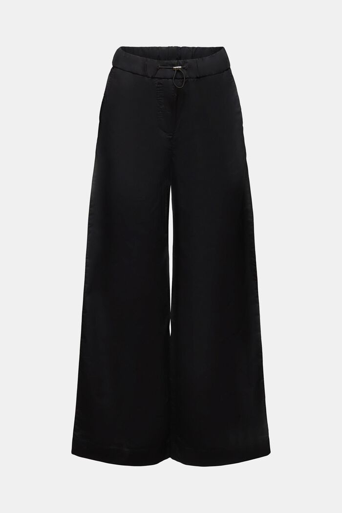 Popeline broek met wijde pijpen, BLACK, detail image number 7