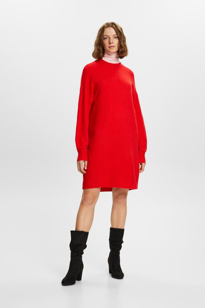 Gebreide mini-jurk, RED, detail image number 0