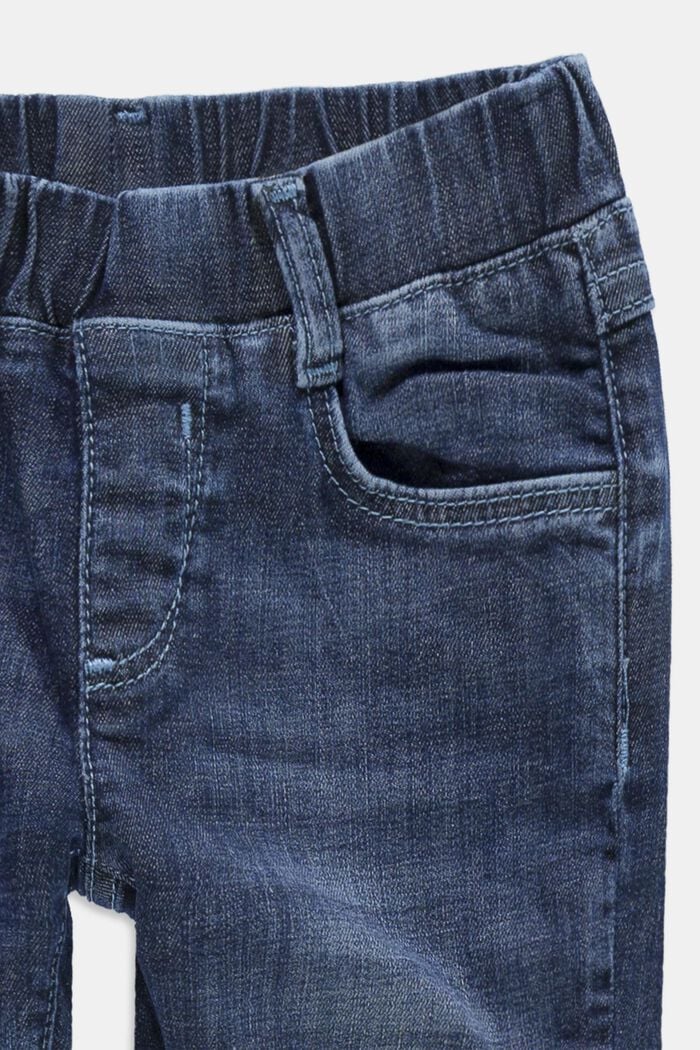 Gerecycled: jeans met elastische band, BLUE MEDIUM WASHED, detail image number 2