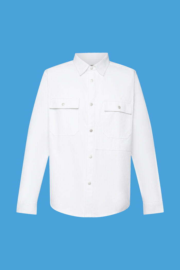 Twill overshirt, 100% katoen, WHITE, detail image number 5