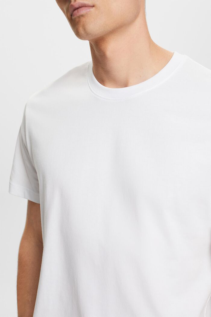 T-shirt van pima katoen-jersey met ronde hals, WHITE, detail image number 2