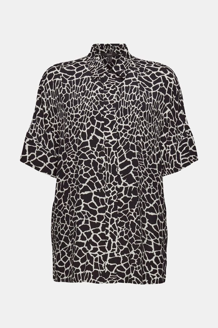 Oversized blouse met LENZING™ ECOVERO™, BLACK, detail image number 7
