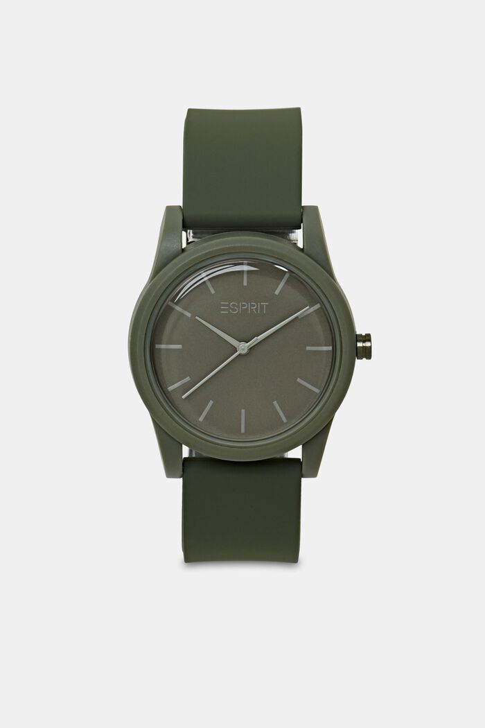 Horloge met rubberen bandje, KHAKI GREEN, detail image number 0