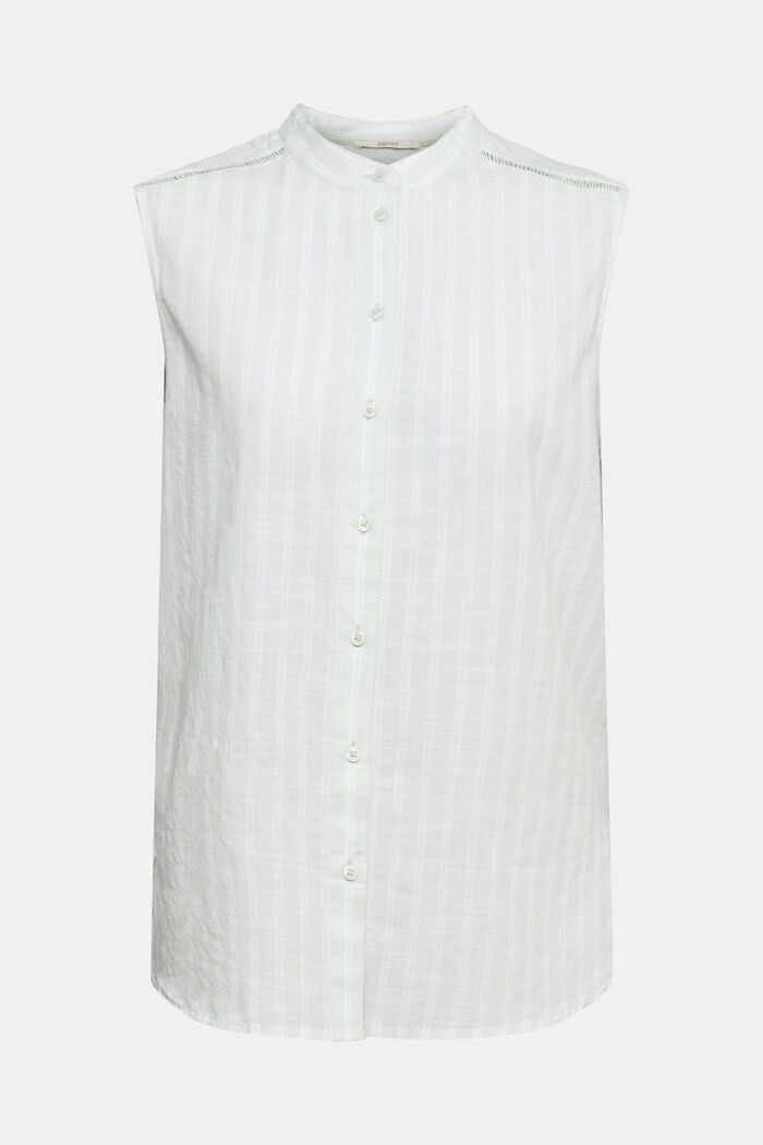 Geruite blousetop van 100% katoen, PASTEL GREEN, detail image number 6