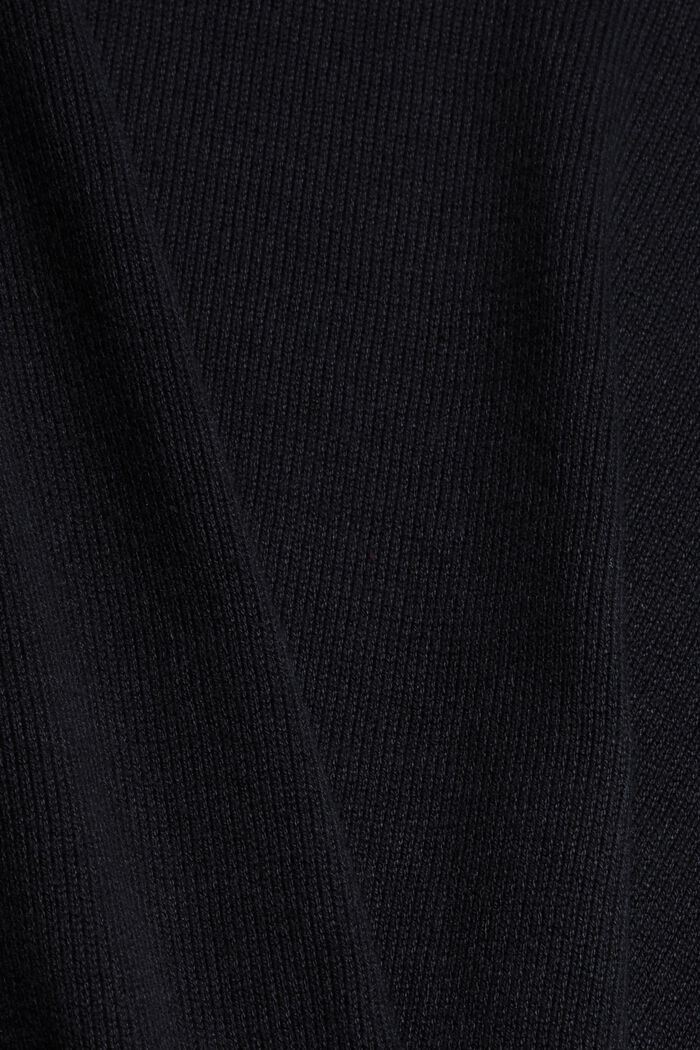 Must-have gebreide jurk met biologisch katoen, BLACK, detail image number 4