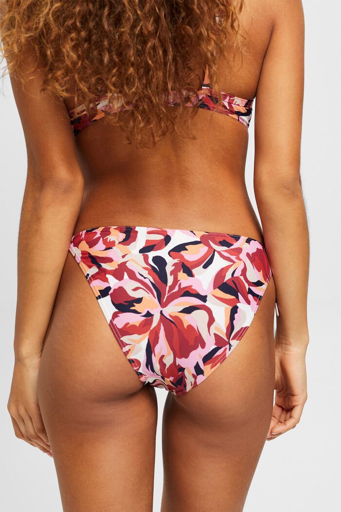 Carilo beach bikinibroekje met bloemenprint, DARK RED, detail image number 4