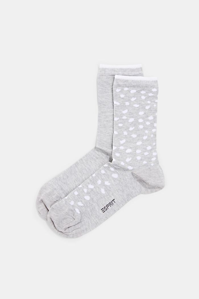 2 paar sokken van een mix met biologisch katoen, STORM GREY, detail image number 0