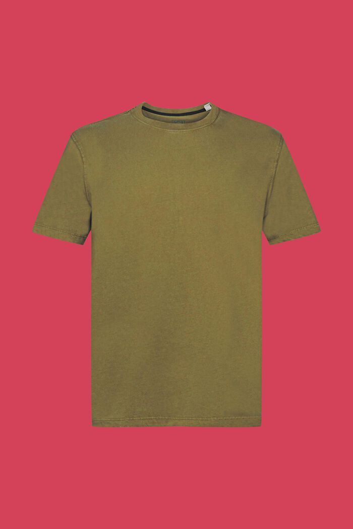 Garment-dyed jersey T-shirt, 100% katoen, OLIVE, detail image number 5