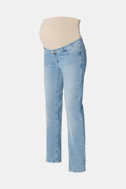 Jeans met rechte pijpen en band over de buik