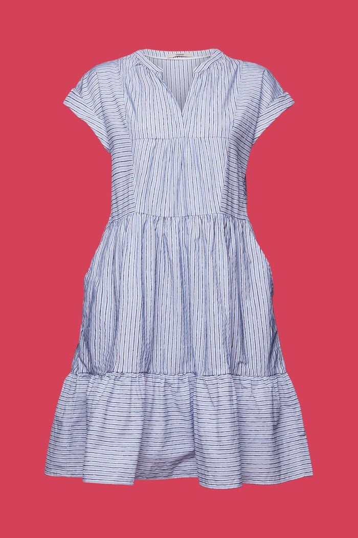 Gestreepte-jurk, 100% katoen, BRIGHT BLUE, detail image number 6