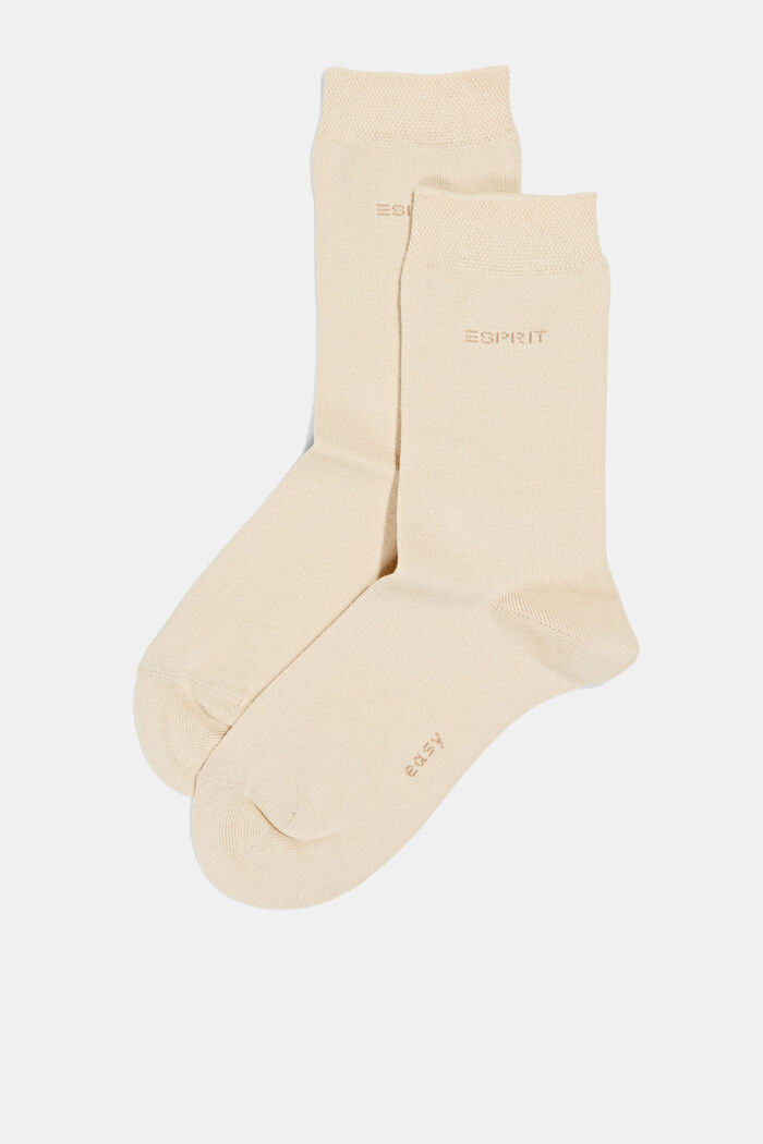Twee paar sokken met zachte boord, CREAM, detail image number 0