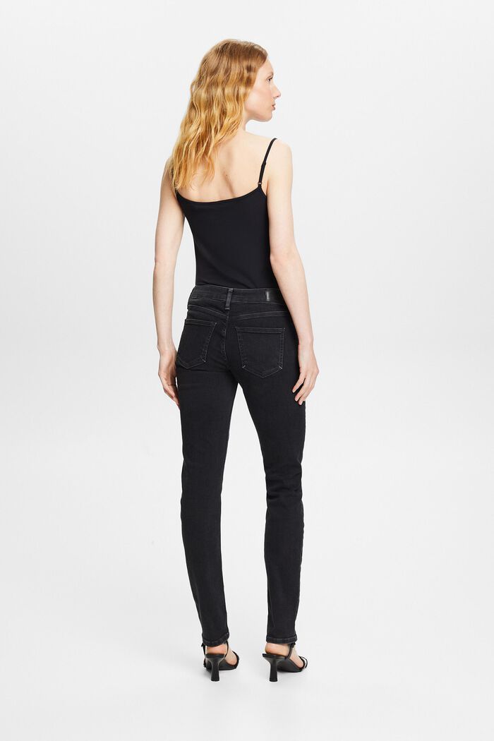 Slim fit jeans met middelhoge taille, BLACK RINSE, detail image number 2