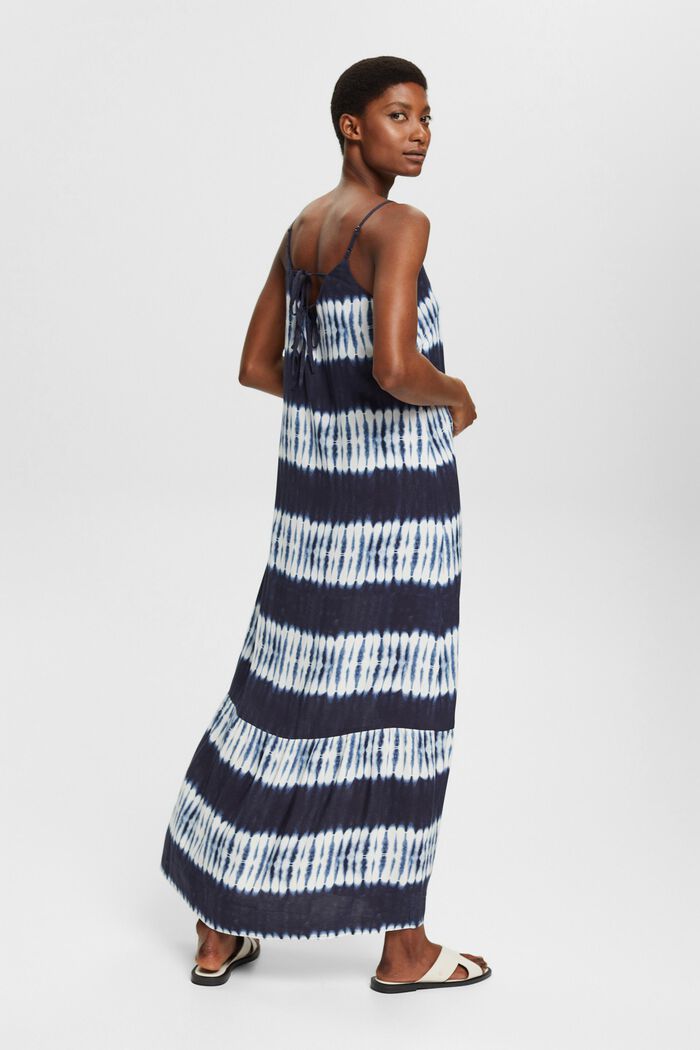 Maxi-jurk met gebatikt motief, LENZING™ ECOVERO™, NAVY, detail image number 2