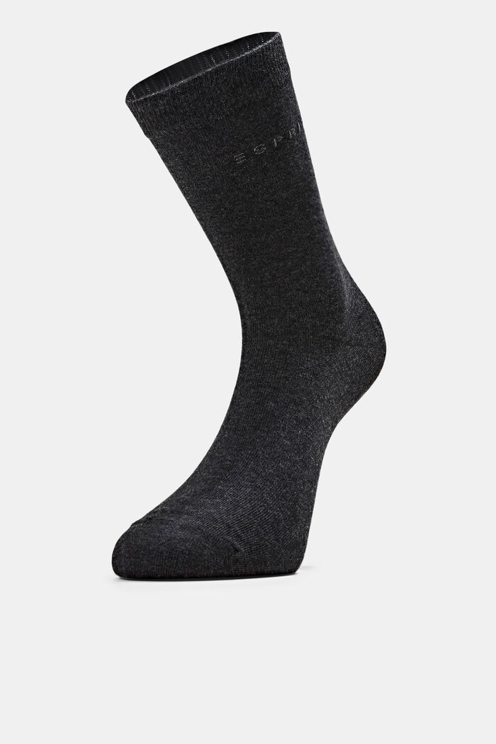 Set van 2 paar sokken in een gemêleerde look, ANTHRACITE MELANGE, detail image number 2