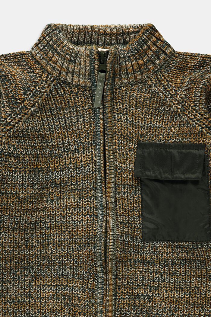 Gebreid vest met rits en klepzak, FOREST, detail image number 2