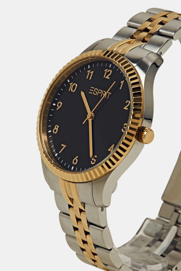 Edelstalen horloge met tweekleurig bandje, GOLD, detail image number 1