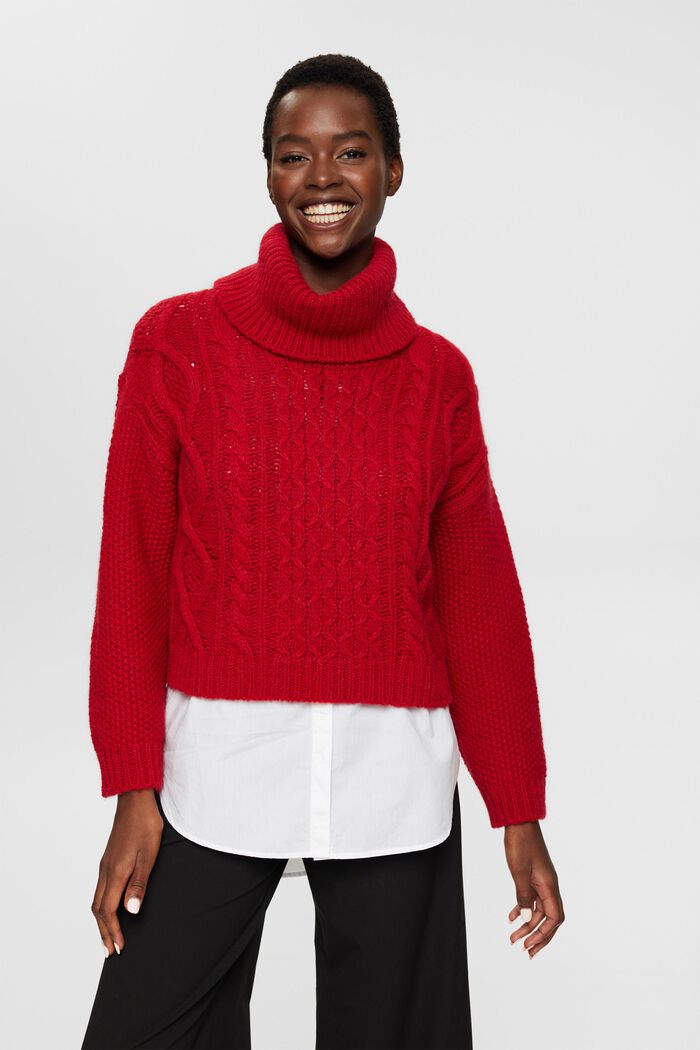 Sweaters, DARK RED, detail image number 0