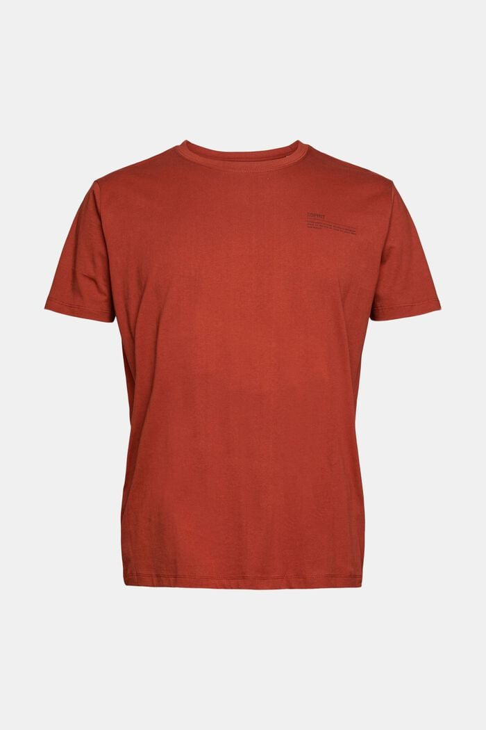 Jersey T-shirt met print, 100% biologisch katoen, RUST BROWN, detail image number 6
