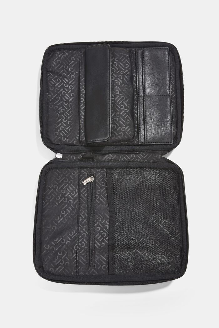 Veganistisch: tas met veel vakken en een verstelbare riem, BLACK, detail image number 4