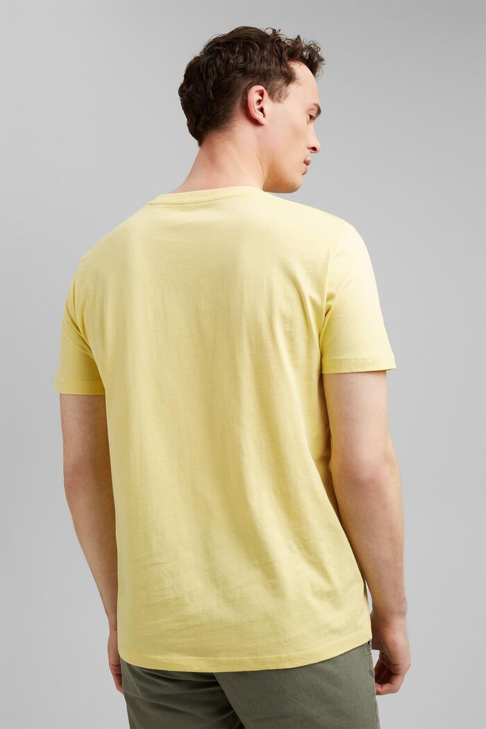 Jersey T-shirt met print, 100% biologisch katoen, LIGHT YELLOW, detail image number 3