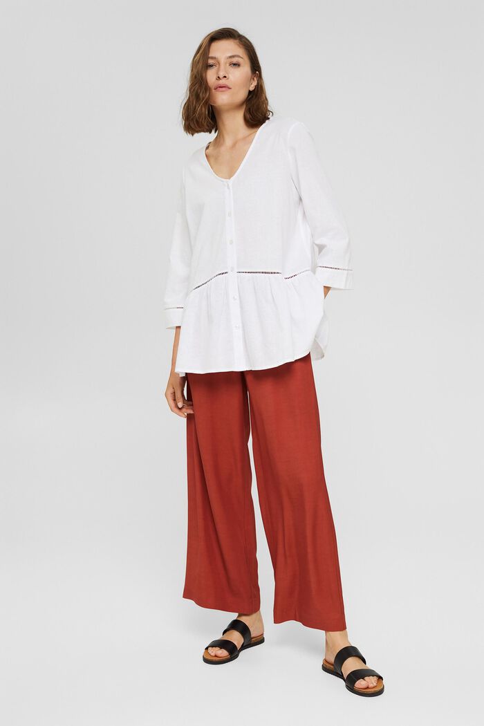 Met hennep: blouse met schootje, WHITE, detail image number 1