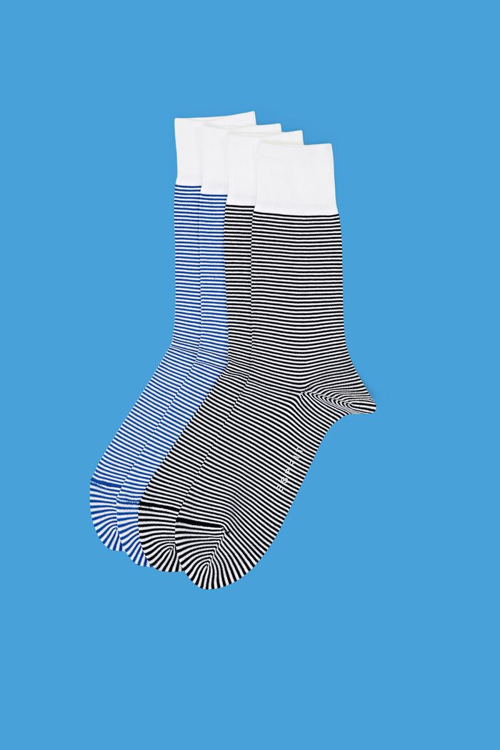Set van 2 paar gestreepte sokken, organic cotton, SORTIMENT, detail image number 0