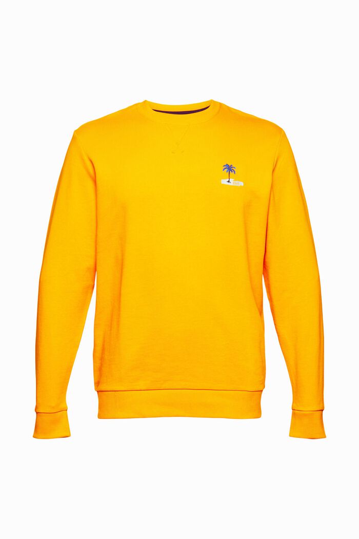 Sweatshirt met klein geborduurd motief, SUNFLOWER YELLOW, detail image number 5
