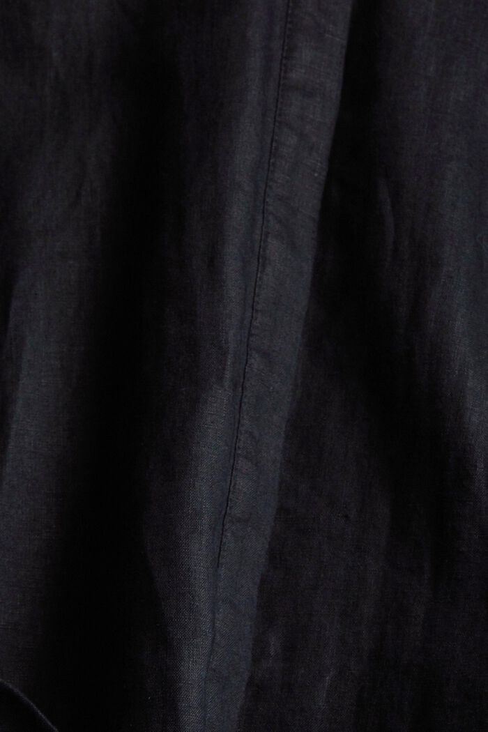 Van linnen: overhemdjurk met ceintuur, BLACK, detail image number 4