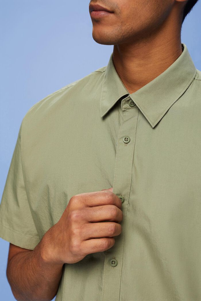 Buttondown-overhemd met korte mouwen, LIGHT KHAKI, detail image number 2