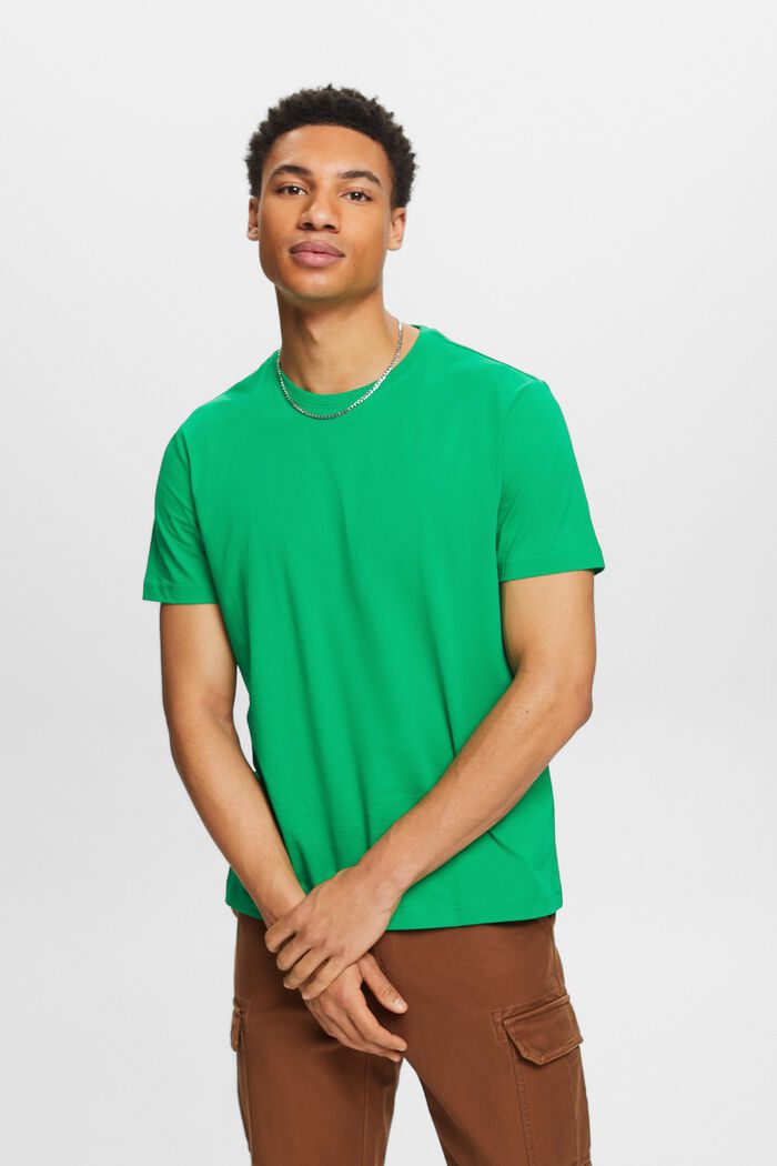 T-shirt met korte mouwen en ronde hals, GREEN, detail image number 0