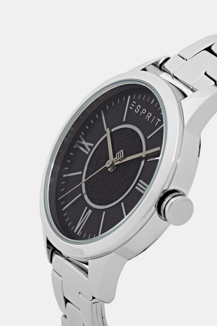 Edelstalen horloge met een fonkelende wijzerplaat, SILVER, detail image number 1