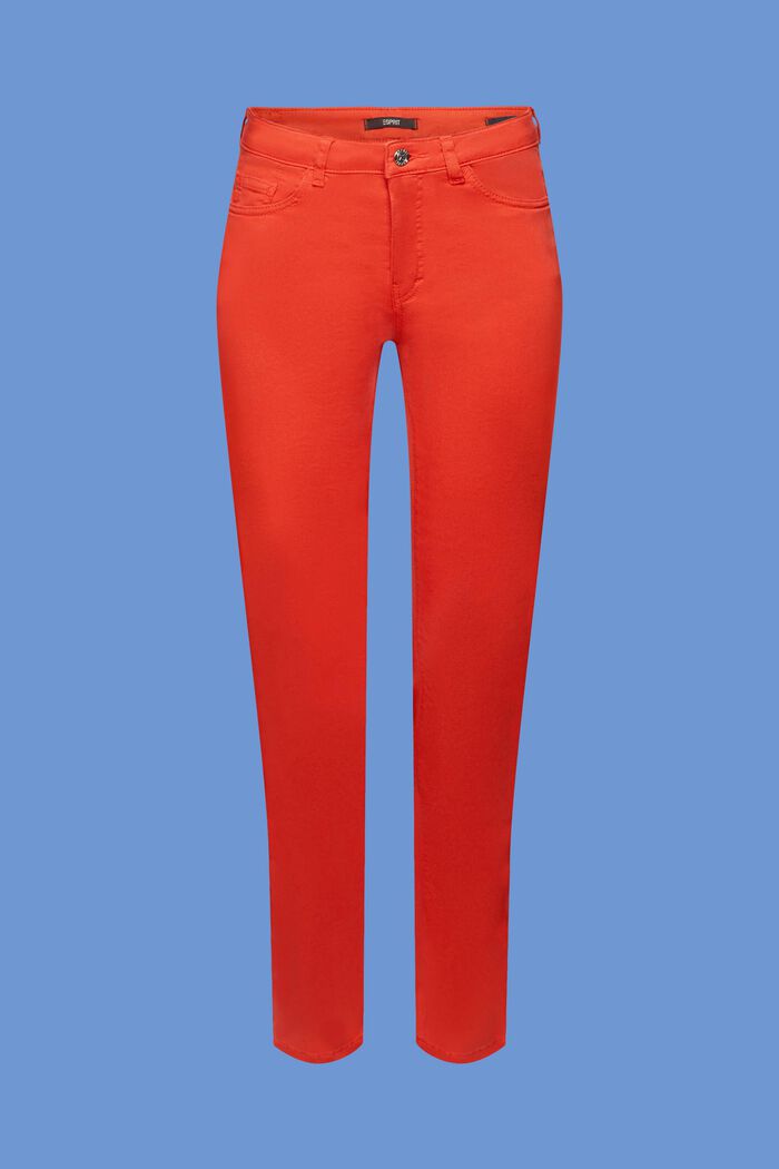 Slim fit-jeans met middelhoge taille, ORANGE RED, detail image number 7