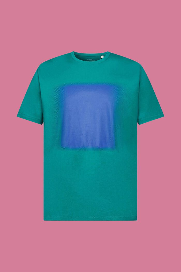 Katoenen T-shirt met print, EMERALD GREEN, detail image number 6