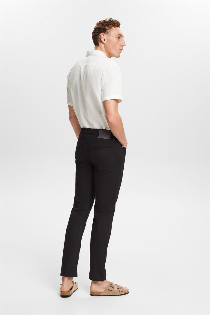 Jeans met middelhoge taille en rechte pijpen, BLACK RINSE, detail image number 2