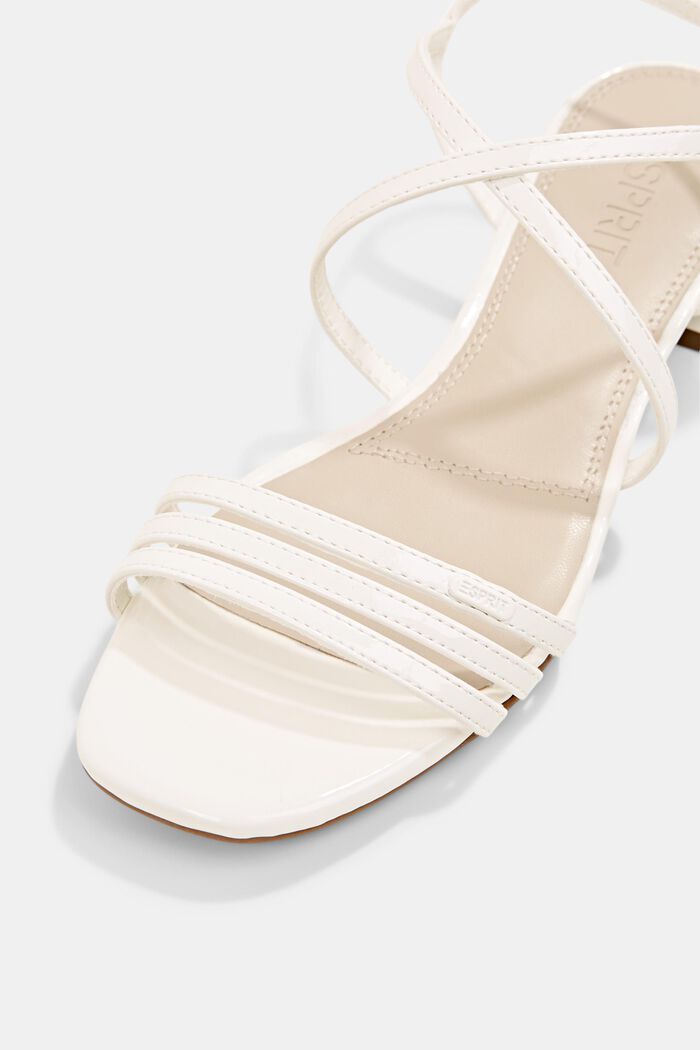 Sandalen met riempjes van imitatielakleer, WHITE, detail image number 4