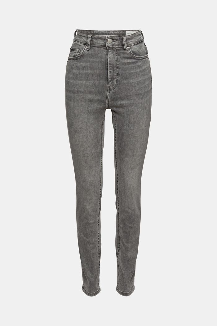 Stretchjeans met garment-washed effect, GREY MEDIUM WASHED, overview