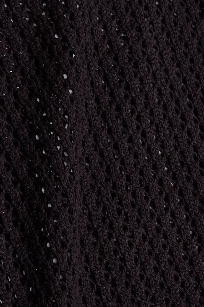 Trui met opengewerkt patroon, BLACK, detail image number 4
