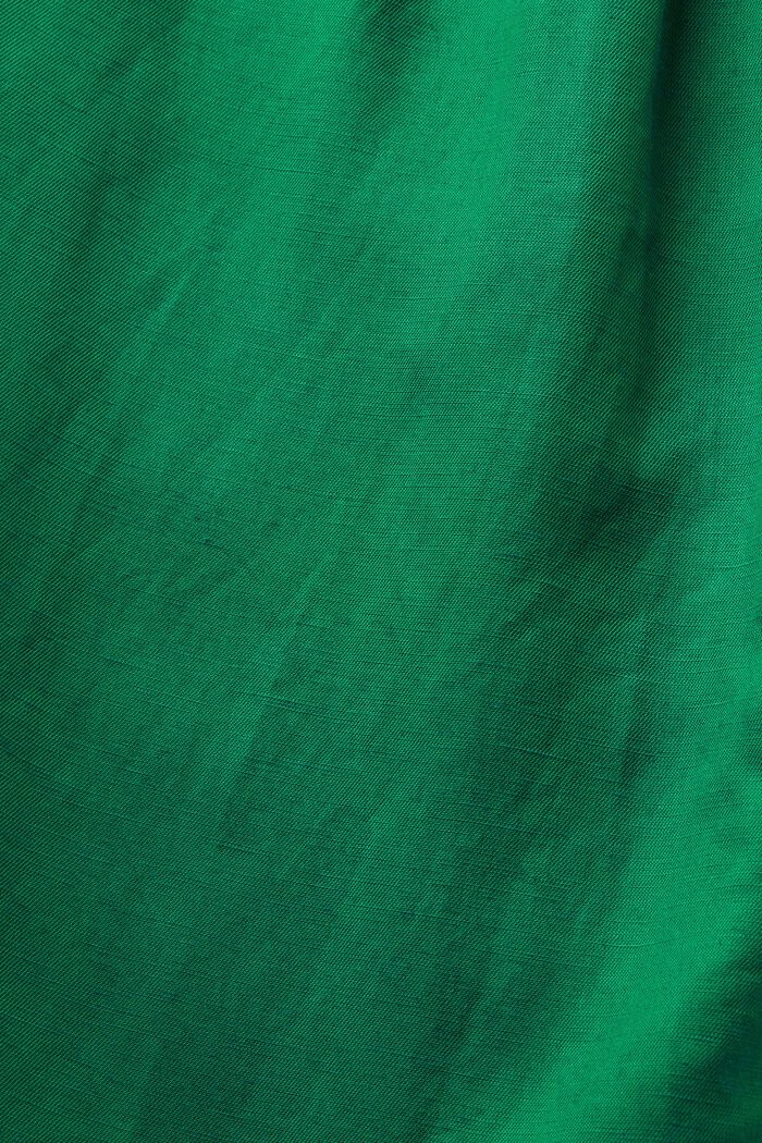 Geweven broek met wijde pijpen en ceintuur, DARK GREEN, detail image number 6