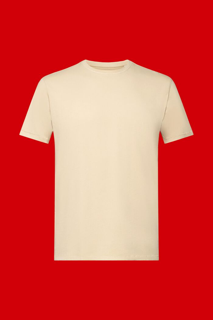 Washed T-shirt, 100% katoen, SAND, detail image number 6