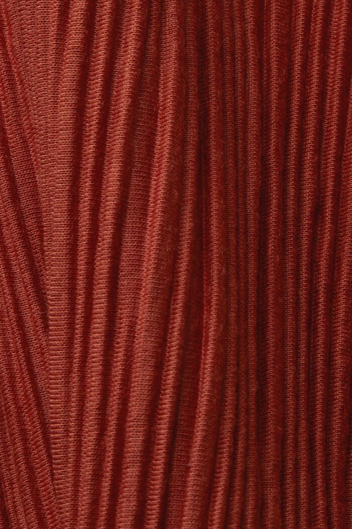 Jersey plissé top, TERRACOTTA, detail image number 4