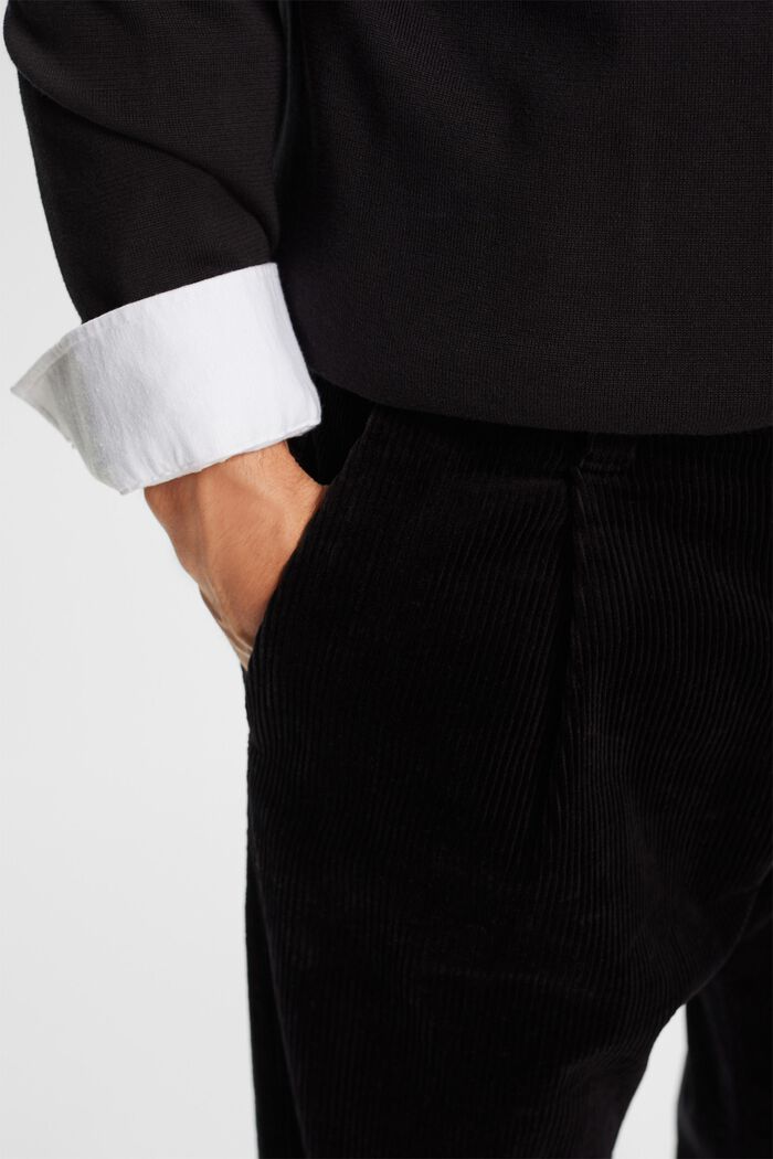 Corduroy broek met wijde pijpen, BLACK, detail image number 2